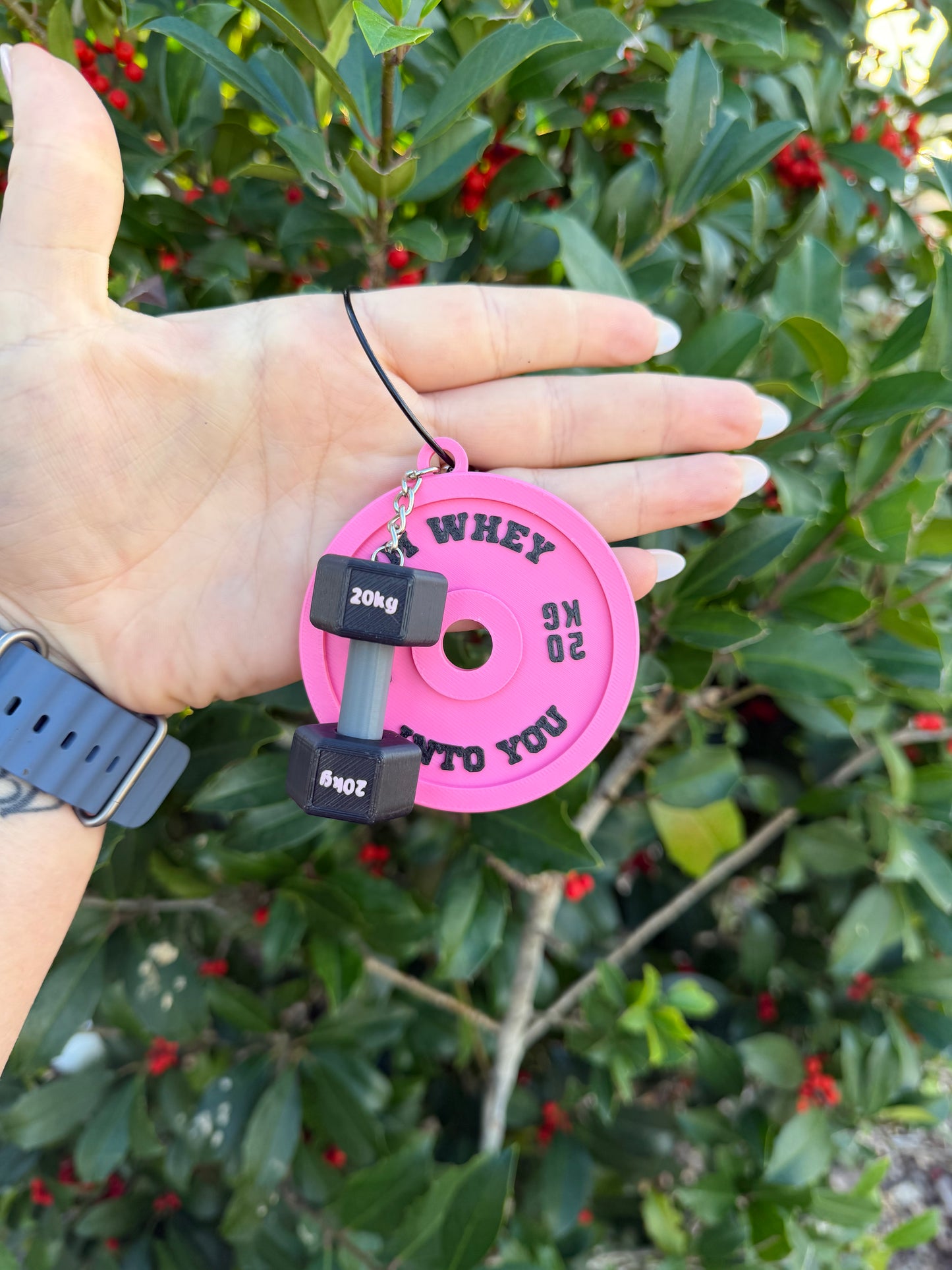 Valentine’s Day Gym Keychain | Weight Plate & Dumbbell Keychain | Fitness Lover Gift | Custom Color Combo | Gym Valentine Gift