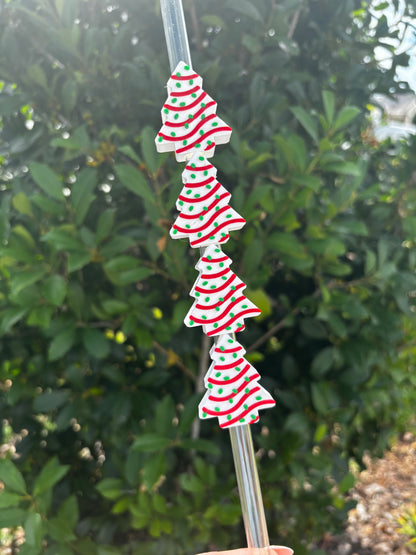 Christmas Debbie Cake Stanley Straw Topper