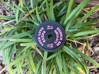 Valentine’s Day Gym Keychain | Weight Plate & Dumbbell Keychain | Fitness Lover Gift | Custom Color Combo | Gym Valentine Gift