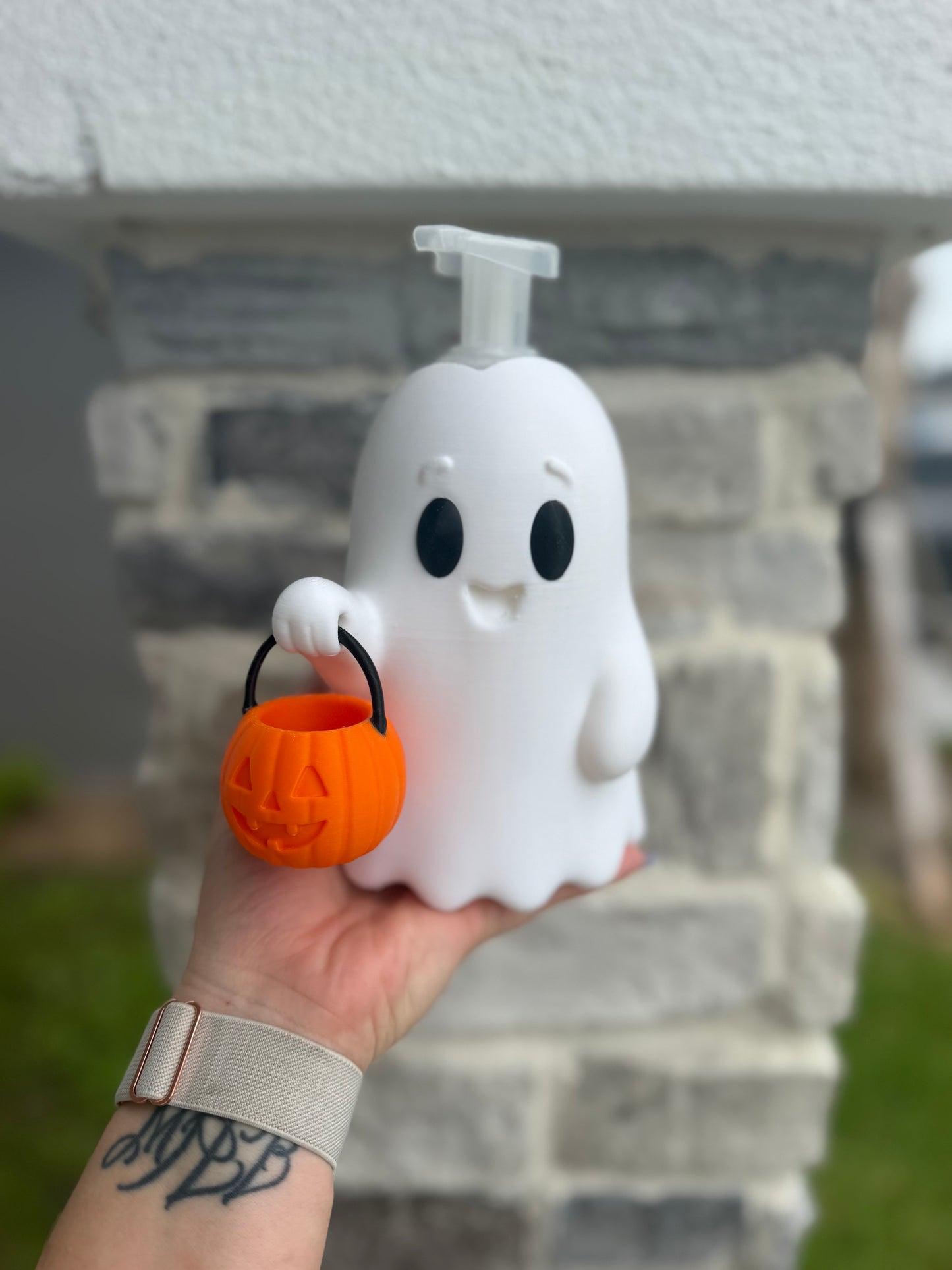 Ghost Bath & Body Works Soap Holder | Halloween Foaming Soap Sleeve | 3D Printed Ghost Bathroom Decor | Fall Kitchen Sink Decor | Gift