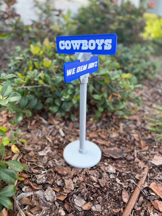 Dallas Cowboys Street Sign Decor | “We Dem Boyz” Desk & Shelf Display | Cowboys Fan Gift | Football Room Decor