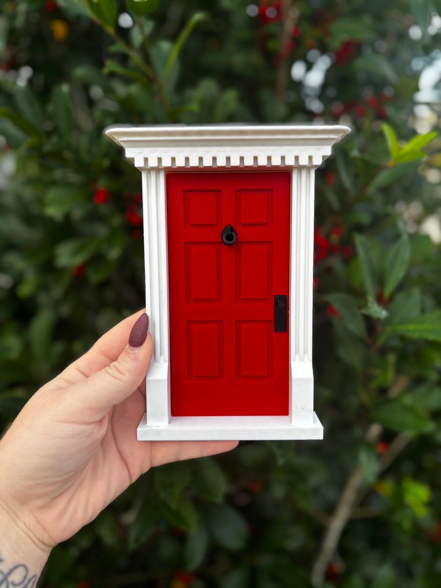 Elf on the Shelf Mini Door – Red Holiday Elf Door | Christmas Elf Prop