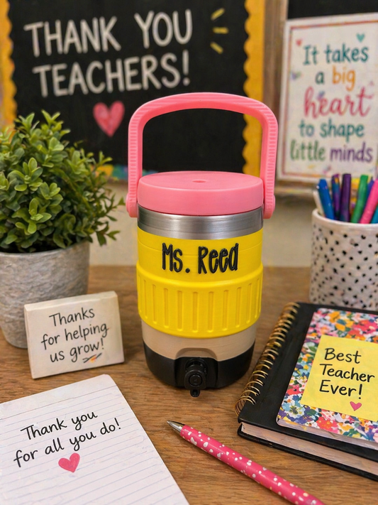 Teacher Appreciation Personalized Can Holder – Custom Teacher Gift – “Best Teacher Ever” Gift – End of Year Teacher Present