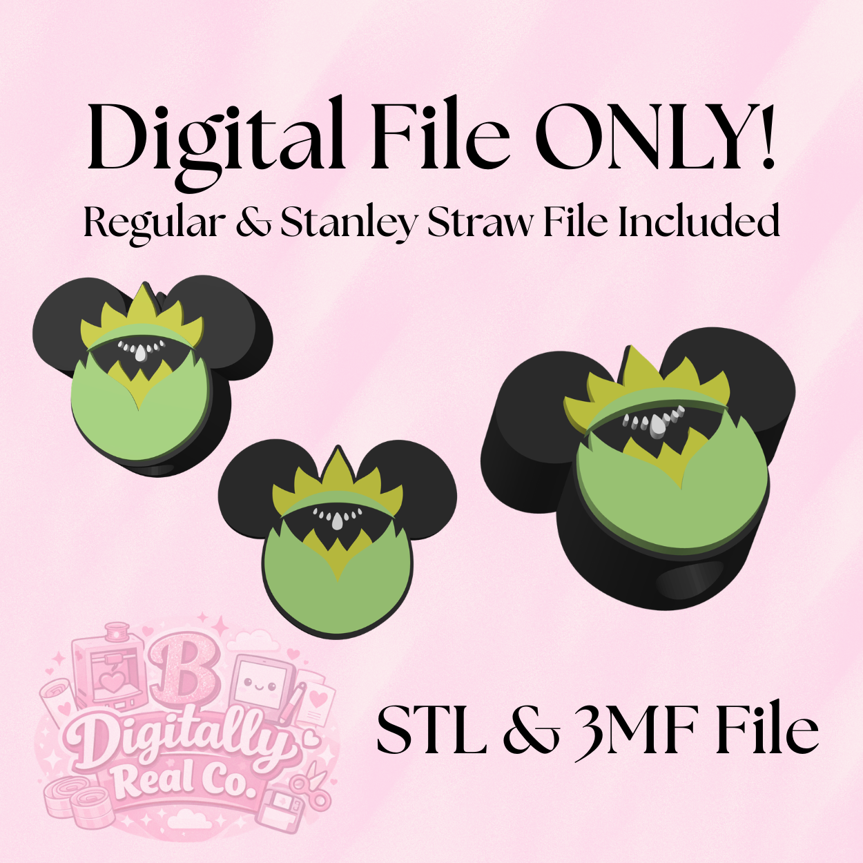 Tiana Princess Inspired Straw Topper – Regular & Stanley Size – Digital Download – STL & 3MF Files – 3D Print Cup Charm