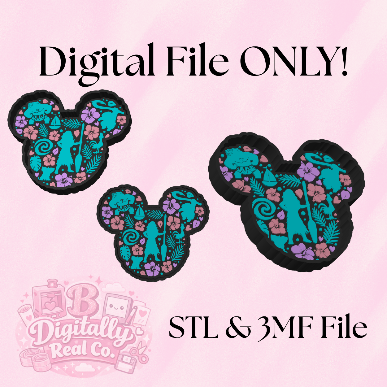 Island Princess Inspired Trinket Tray – Digital Download – STL & 3MF Files – 3D Print Jewelry Dish – Tropical Vanity Decor