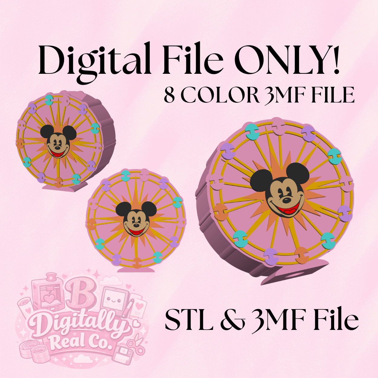 Disneyland Inspired Ferris Wheel Soap Holder – Digital File | STL & 3MF | 3D Print Soap Holder | Theme Park Bathroom Decor