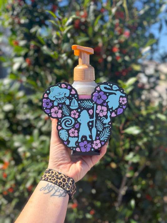Island Adventure Princess Soap Holder | Tropical Inspired Bathroom Decor | Fits Bath & Body Works Foaming Soap | 3D Printed Soap Stand