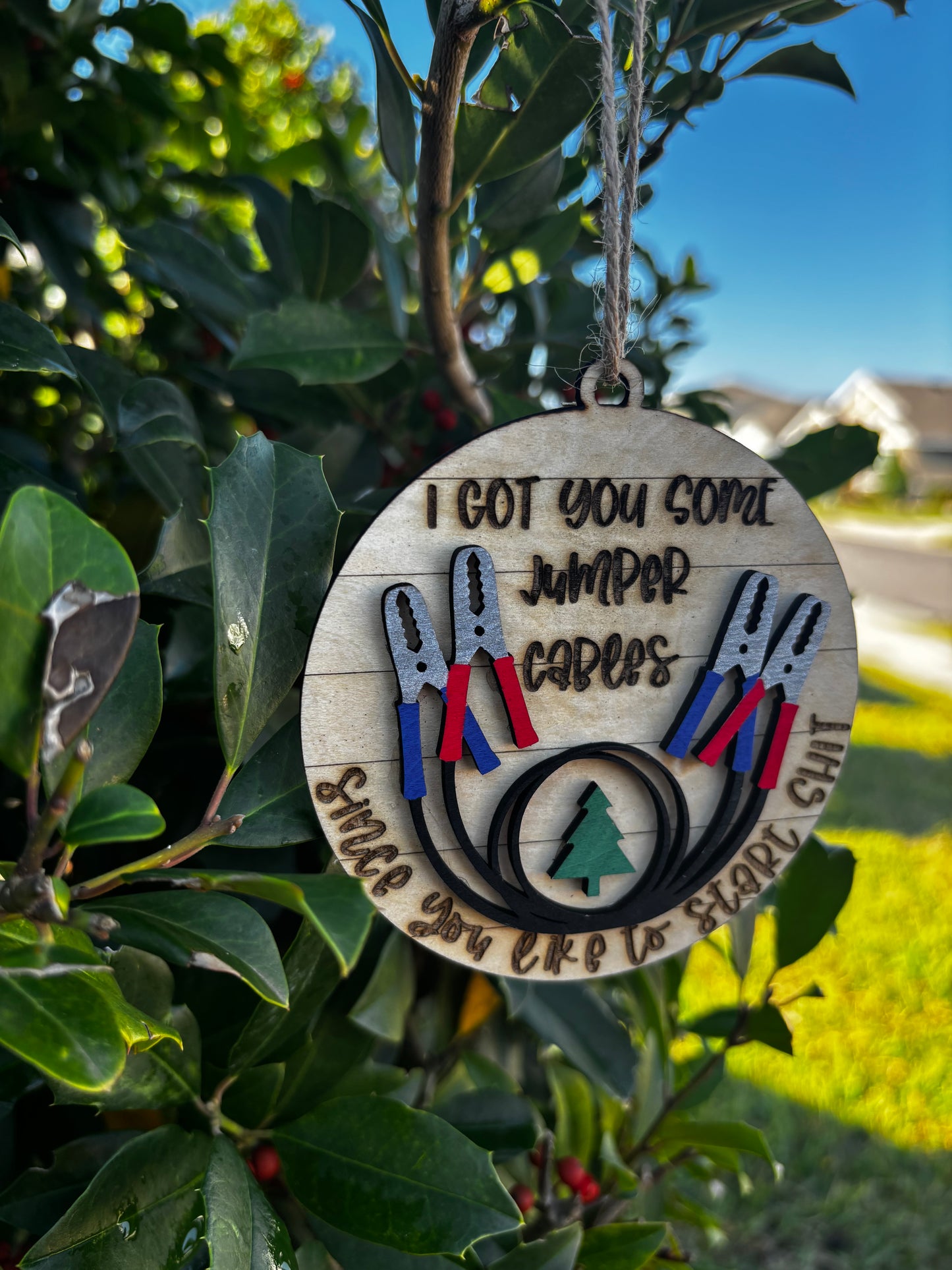 Jumper Cables Humor Ornament
