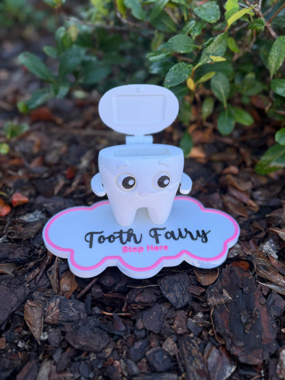 Tooth Fairy Stand with Removable Tooth & Money Holder | Kids Tooth Fairy Gift | Pink or Blue Tooth Fairy Decor