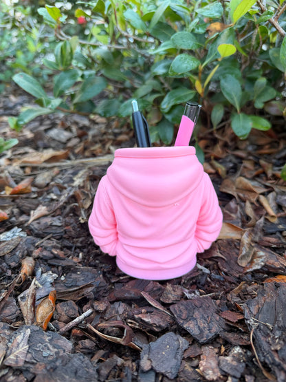 Mini Hoodie Pen Holder – Pink Sportswear Style Desk Organizer | Cute Office Decor | Teacher Gift | Pencil Holder