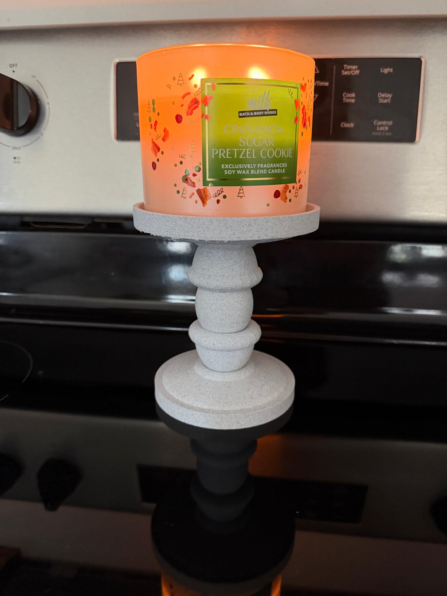 Pedestal Candle Holder for Bath & Body Works 3 Wick Candles | Modern Candle Stand | Farmhouse & Neutral Home Décor