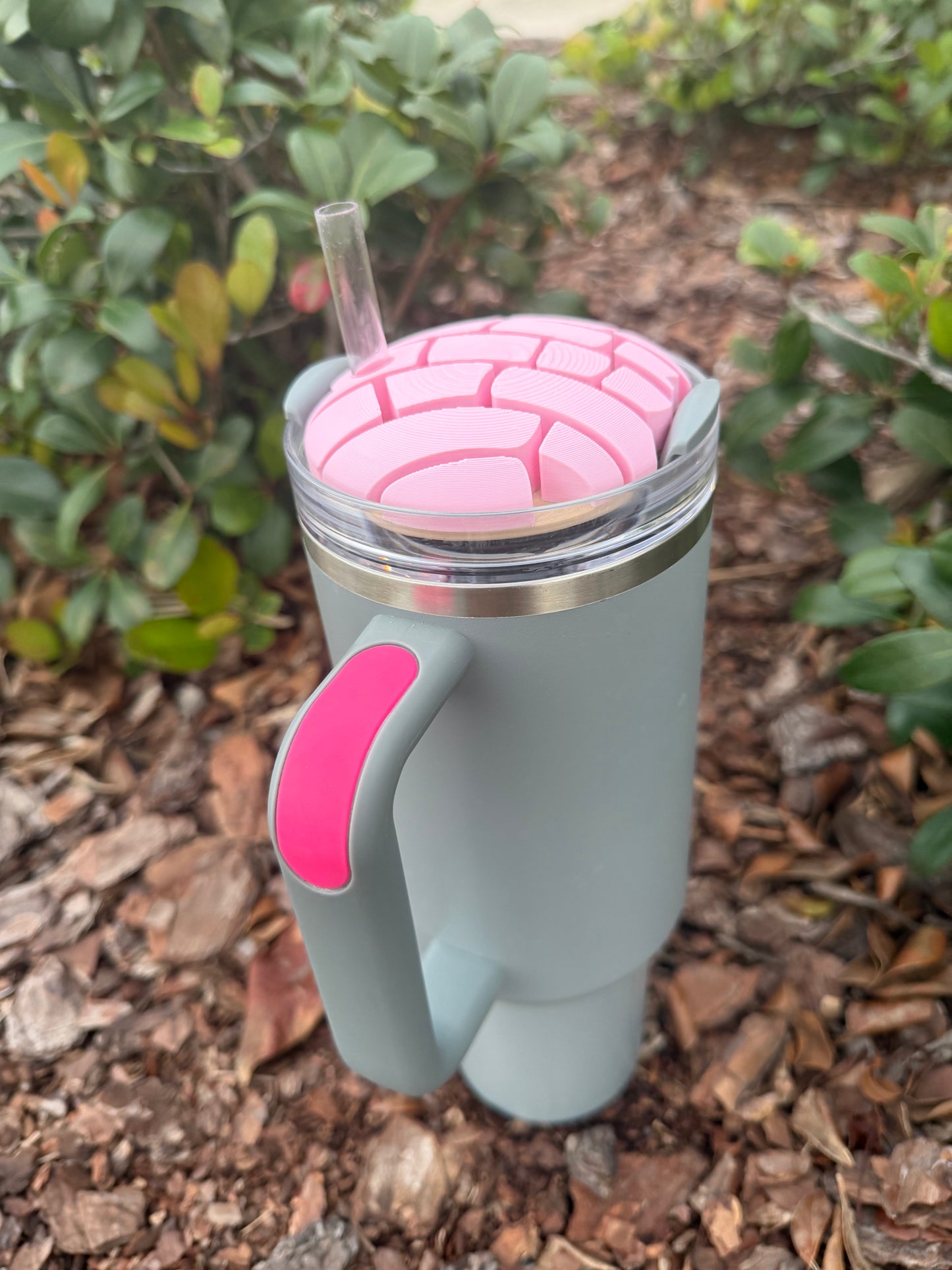 Concha Stanley Straw Topper | 30oz & 40oz Stanley Cup Accessory | Pink Concha Straw Cover | Mexican Bread Tumbler Topper | Cute Stanley Charm