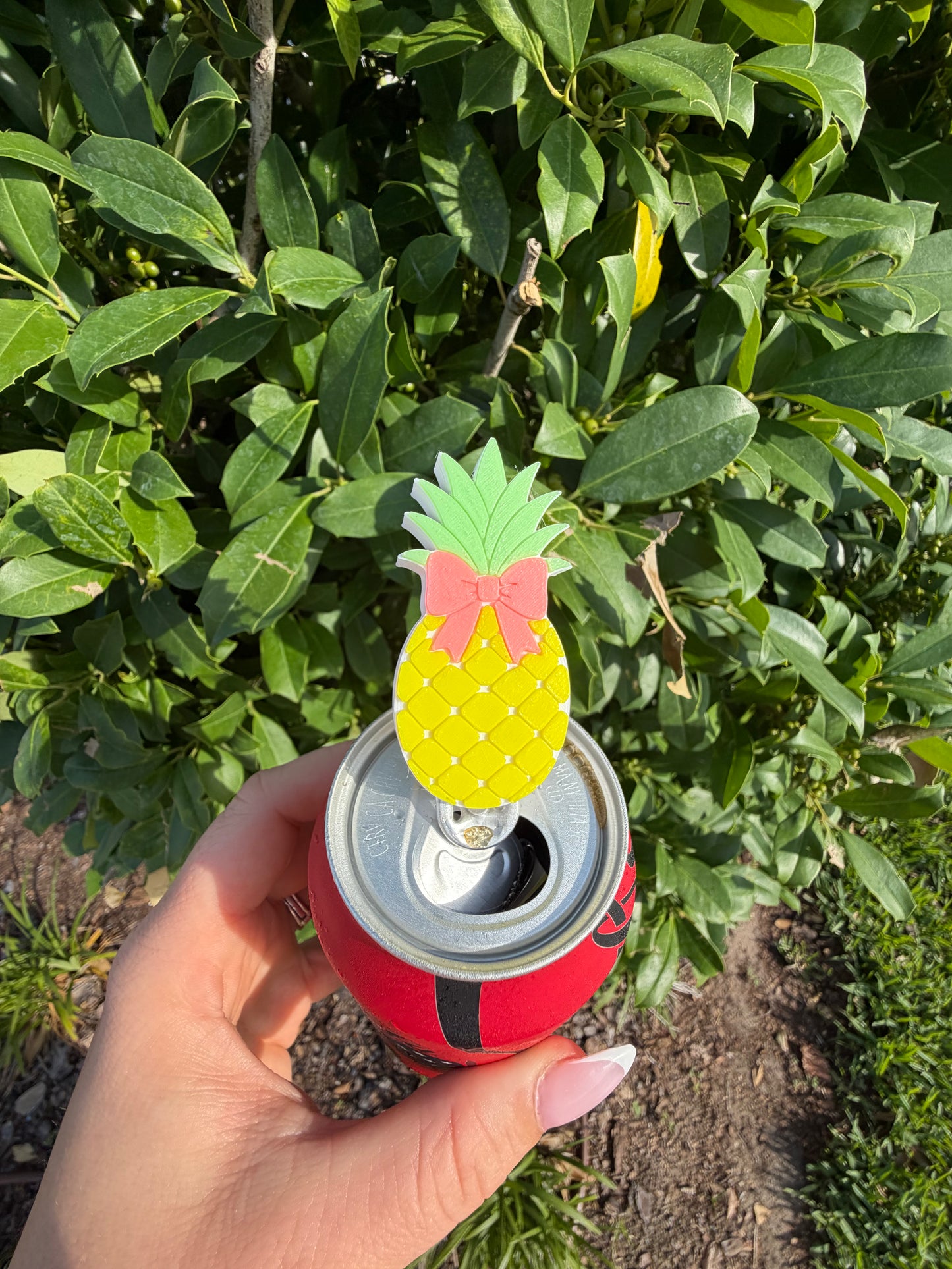 Cute Pineapple Bow Can Opener Keychain – Tropical Bottle Opener – Summer Gift – Handmade 3D Printed Accessory