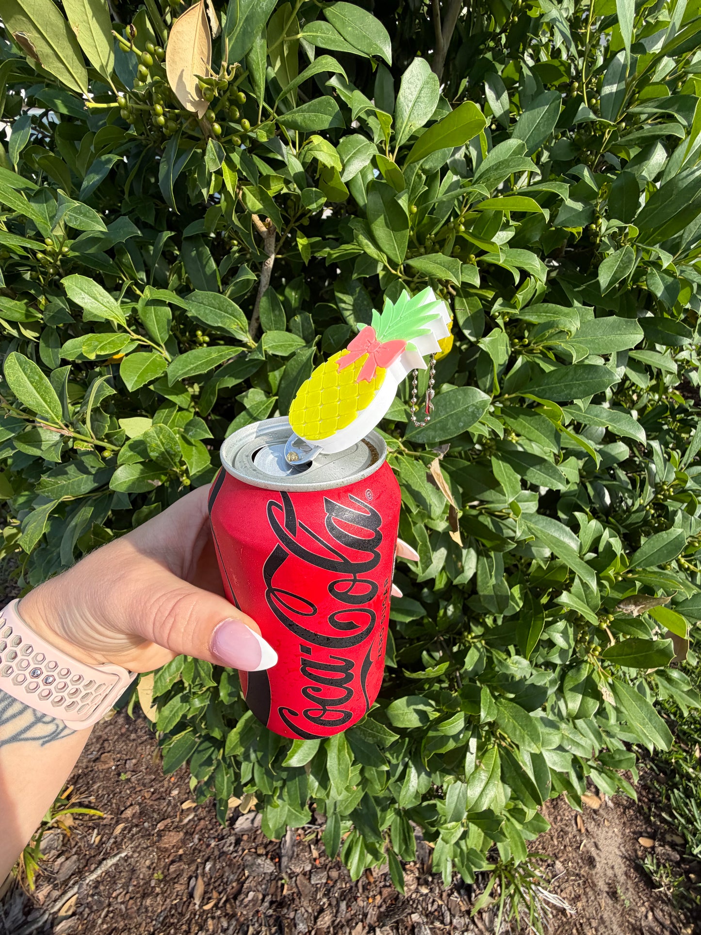 Cute Pineapple Bow Can Opener Keychain – Tropical Bottle Opener – Summer Gift – Handmade 3D Printed Accessory