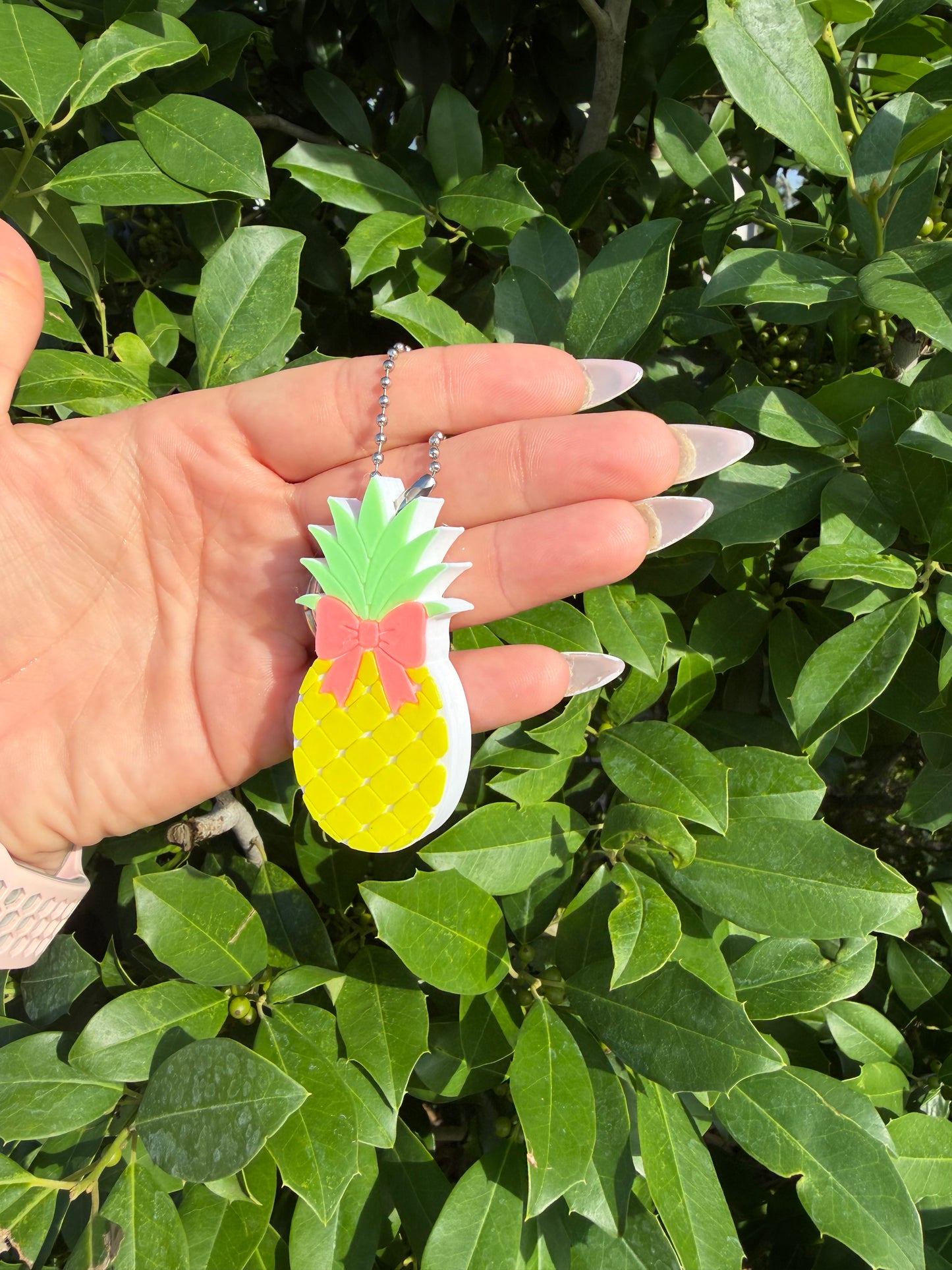 Cute Pineapple Bow Can Opener Keychain – Tropical Bottle Opener – Summer Gift – Handmade 3D Printed Accessory