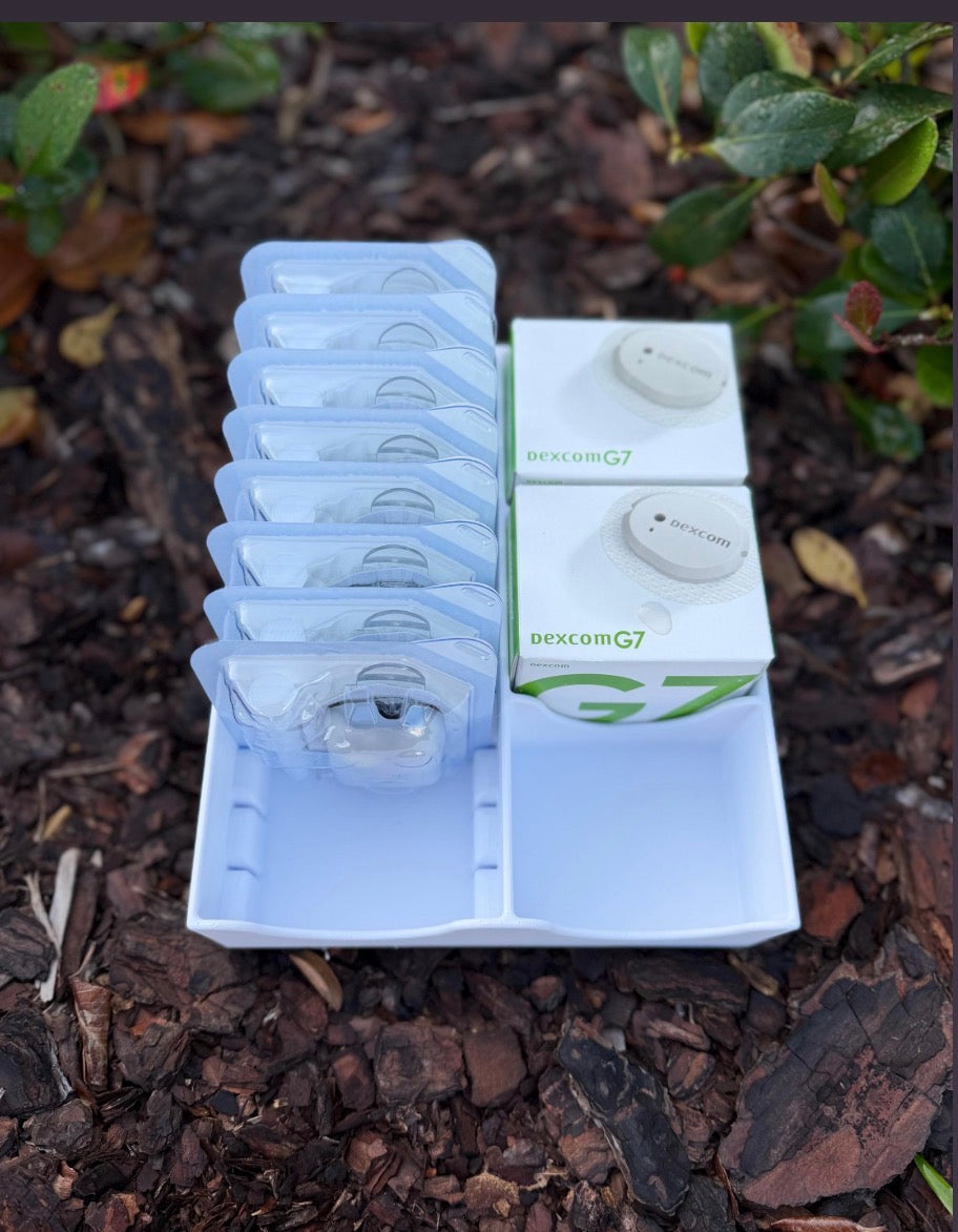 3D Printed Dexcom G7 & Omnipod 5 Organizer | Diabetes Supply Storage