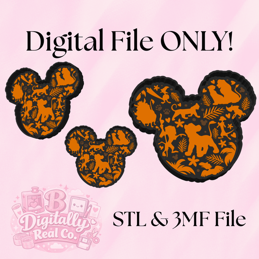 Lion King Trinket Tray STL File | Safari Mouse Ear Catchall Tray | Lion King Inspired Desk Organizer | Safari Jewelry Tray | Digital Download STL 3MF File