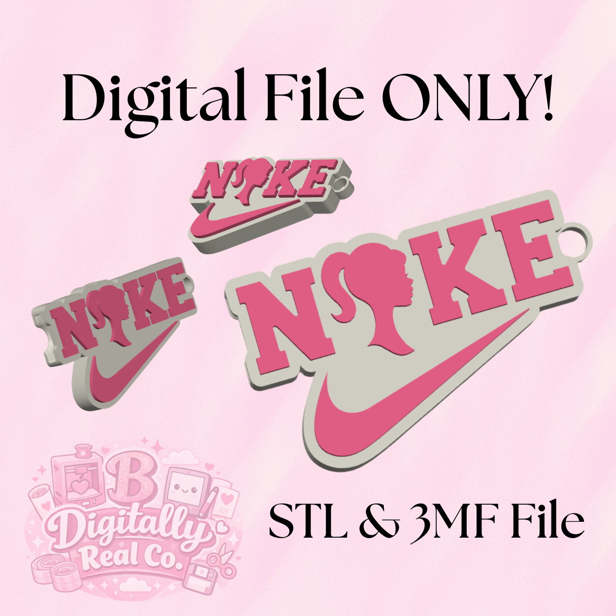 Barbie Inspired Nike Can Opener STL & 3MF File | Cute Pink Shoe Can Opener | 3D Print File | Digital Download | Commercial Use Allowed