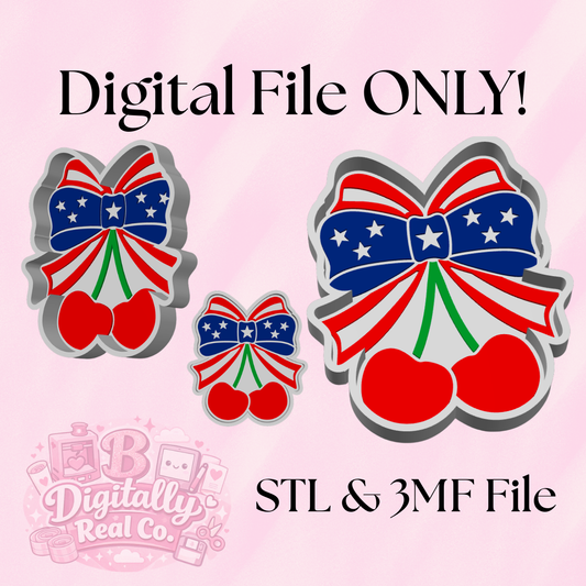 American Flag Cherry Trinket Tray STL & 3MF File | Patriotic Jewelry Dish | Cherry Decor | Digital Download