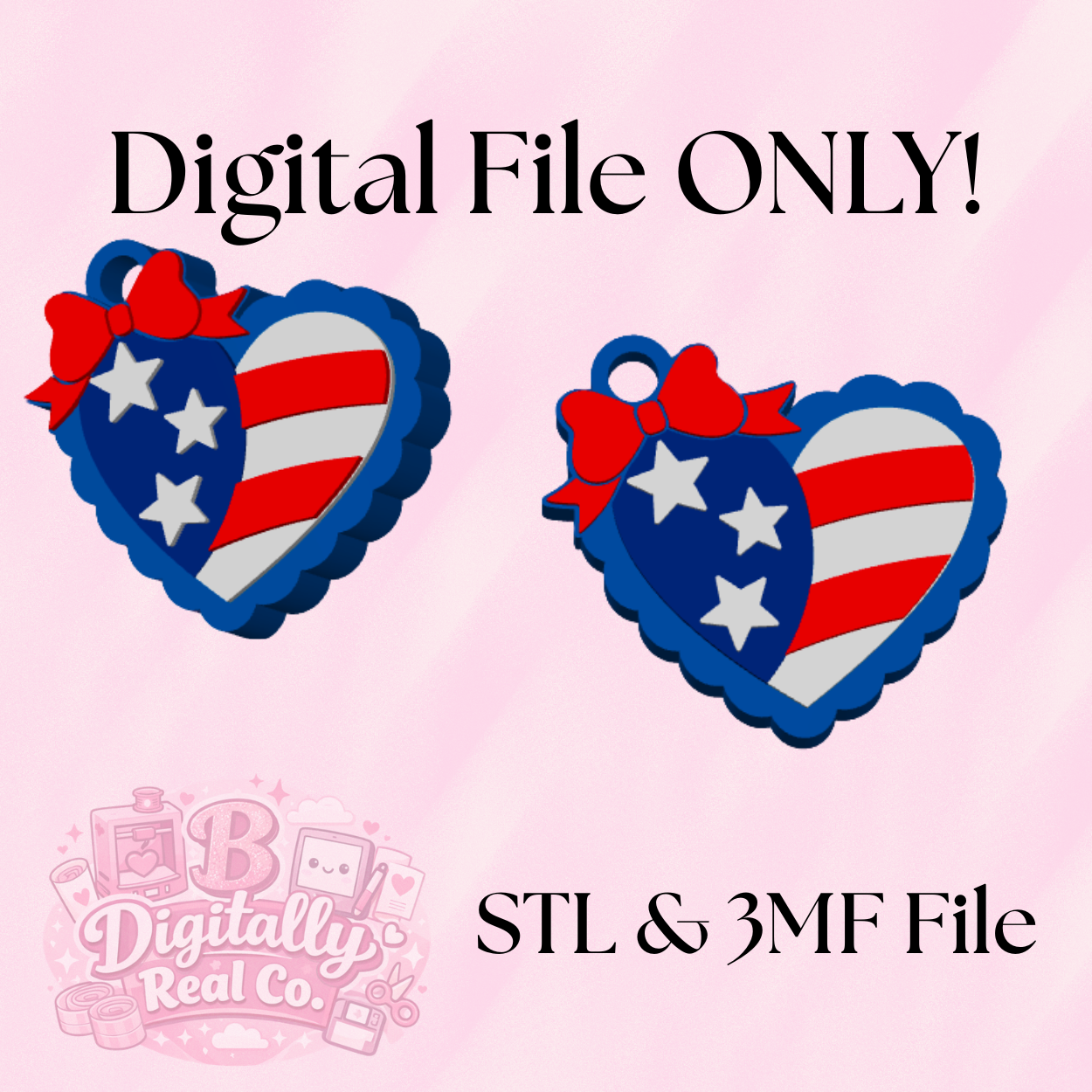 American Flag Heart NFC Tag | Custom NFC Business Tag | Tap to Share Socials | Patriotic NFC Keychain
