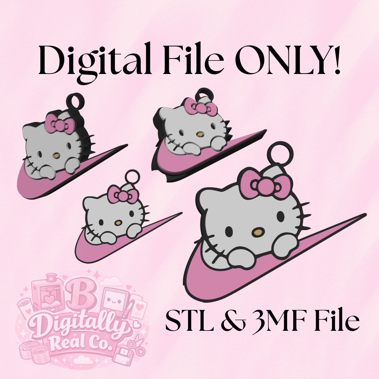 Nike Hello Kitty Can Opener STL & 3MF File | Cute Cartoon Kitchen Tool | 3D Print Digital Download | Kawaii Can Opener Design