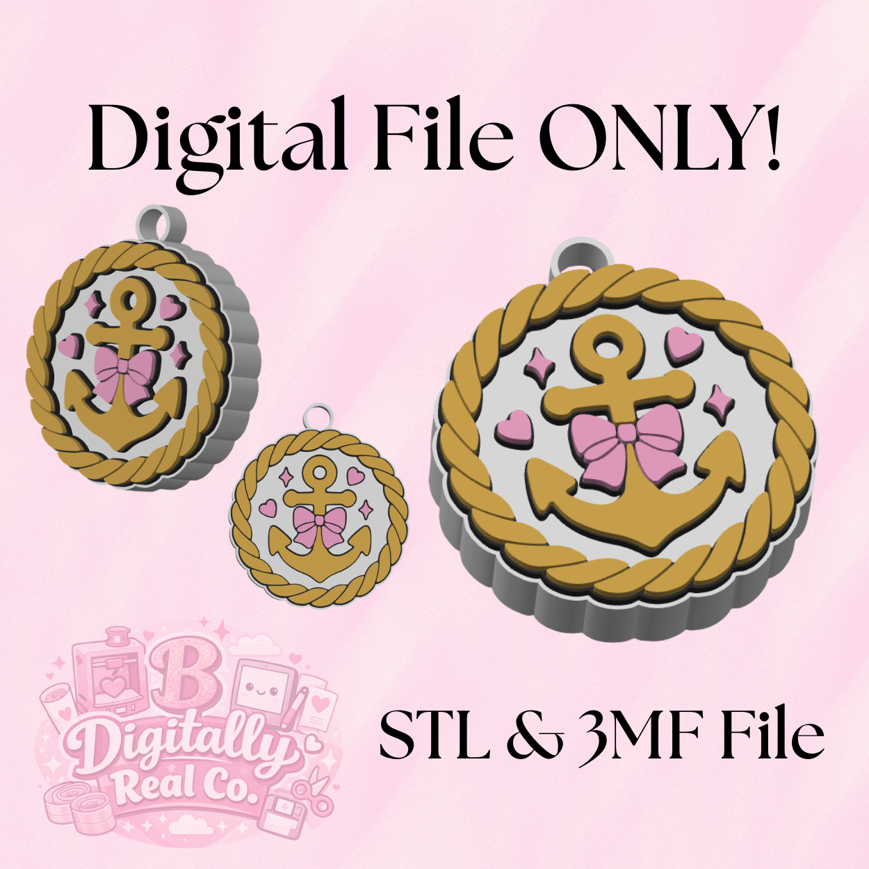 Nautical Anchor NFC Tag Digital File | STL & 3MF | Coastal NFC Stand Design | Beach Business NFC Tag | 3D Print File Download