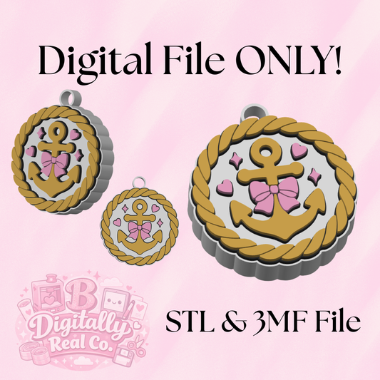 Nautical Anchor NFC Tag Digital File | STL & 3MF | Coastal NFC Stand Design | Beach Business NFC Tag | 3D Print File Download