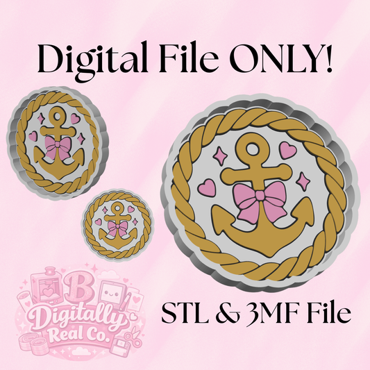 Nautical Anchor Trinket Tray Digital File | STL & 3MF | Coastal Jewelry Dish | Beach House Catchall Tray | 3D Print File Download