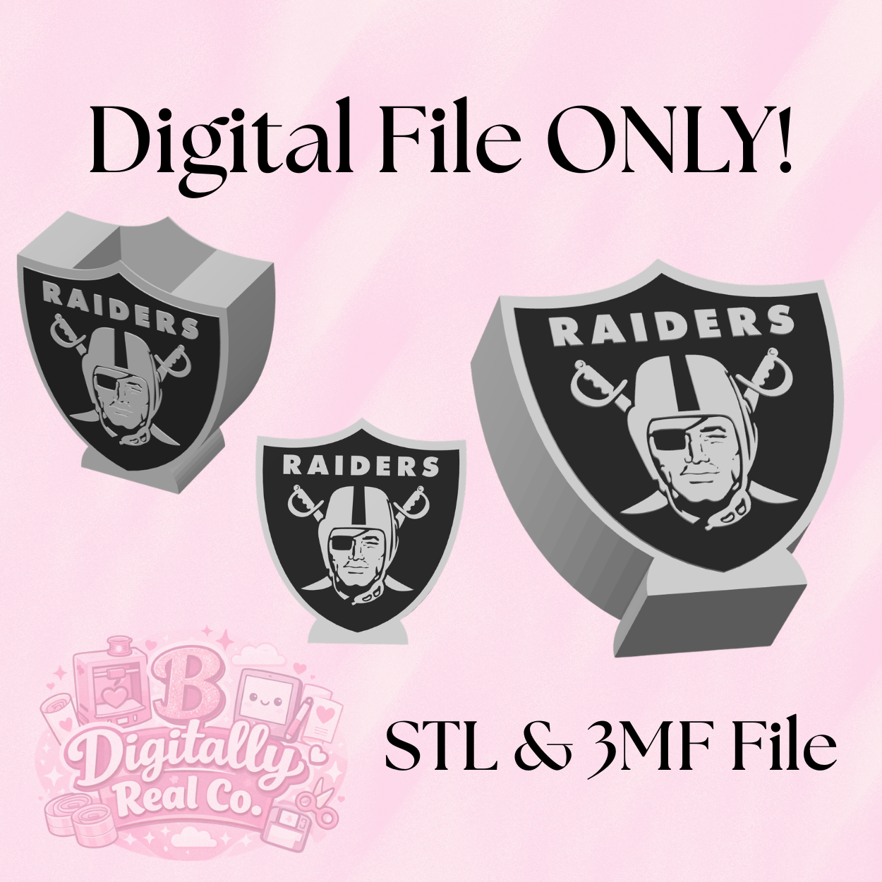 Raiders Pen Holder STL & 3MF | LV Football Desk Organizer 3D Print File | Raiders Logo Pencil Holder | Digital Download