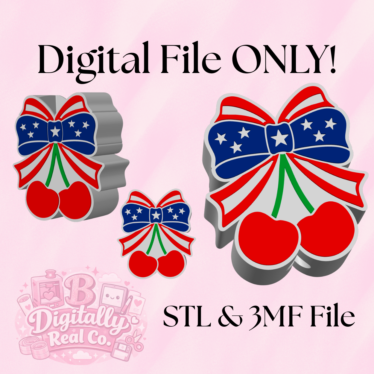 American Flag Cherry Soap Holder STL & 3MF File | Patriotic Bathroom Decor | Cherry Tray | Digital Download