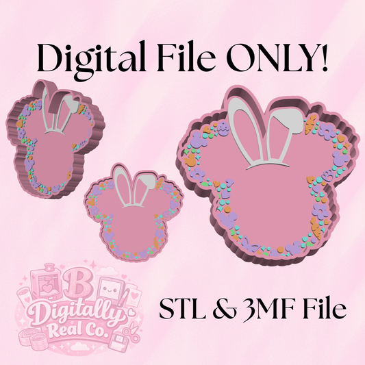 Easter Bunny Mouse Trinket Tray STL | Cute Jewelry Tray 3D Print File | Bunny Ear Catch-All Dish | Digital Download