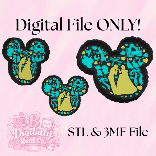 Cinderella Mouse Trinket Tray STL & 3MF | Princess Jewelry Tray 3D Print File | Fairytale Catch All Dish | Digital Download