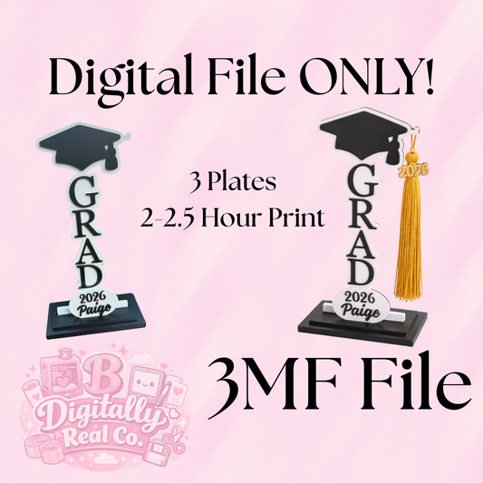 Graduation Tassel Holder 3MF File | Class of 2026 Display | Personalized Grad Keepsake | 3D Print File Only
