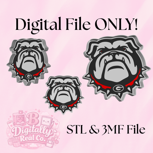 Georgia Bulldogs Trinket Tray STL & 3MF | UGA Catch All Tray 3D Print File | Bulldog Key Tray | Football Fan Decor