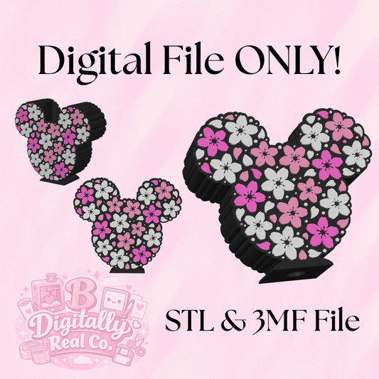 Cherry Blossom Mouse Soap Holder STL & 3MF | Floral Spring Soap Dish 3D Print File | Cute Bathroom Decor | Digital Download