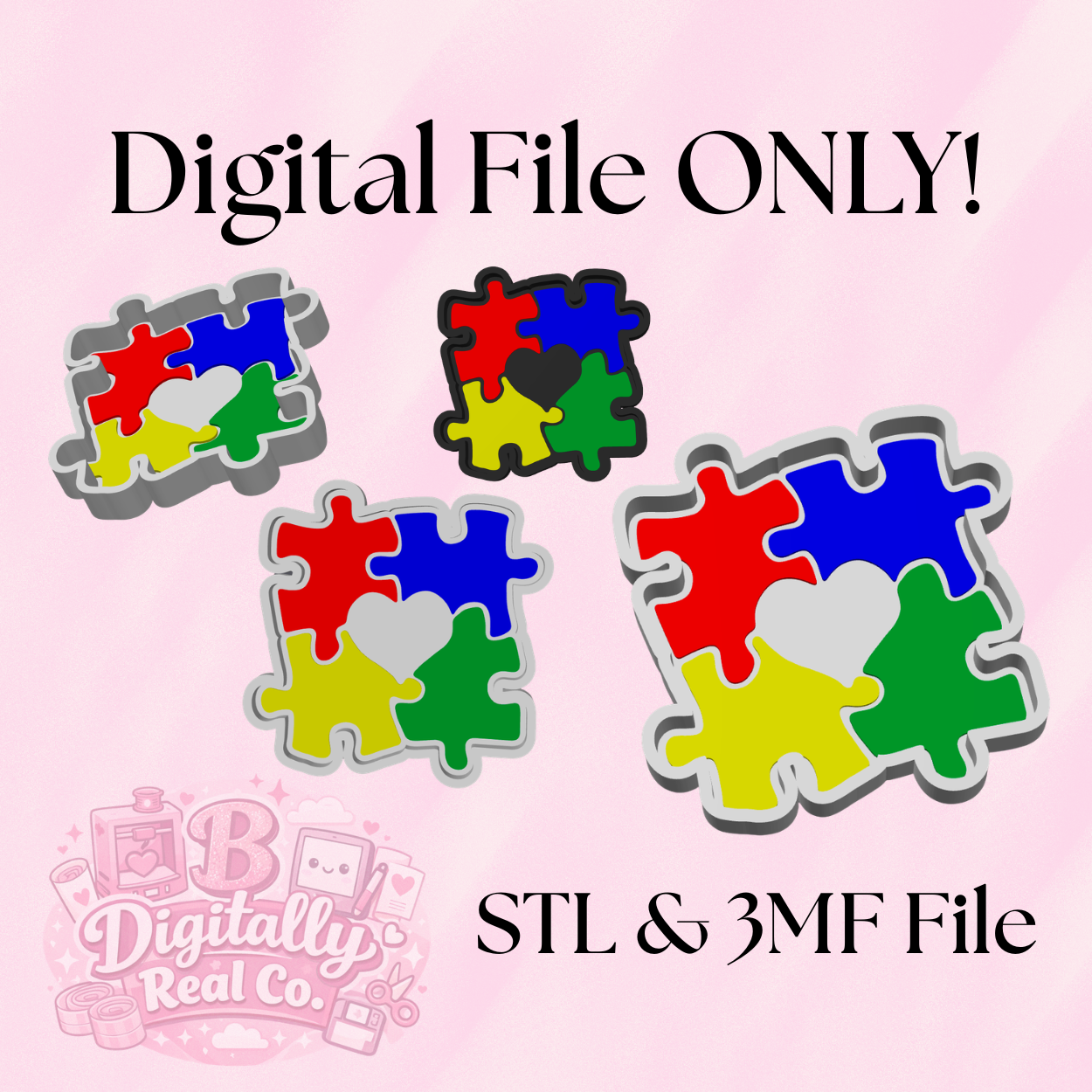 Autism Awareness Trinket Tray – Digital File (STL & 3MF)