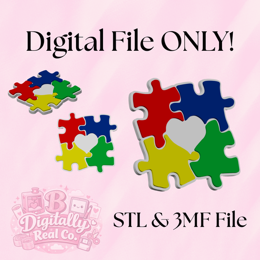 Autism Awareness Badge Reel Topper – Digital File (STL & 3MF)