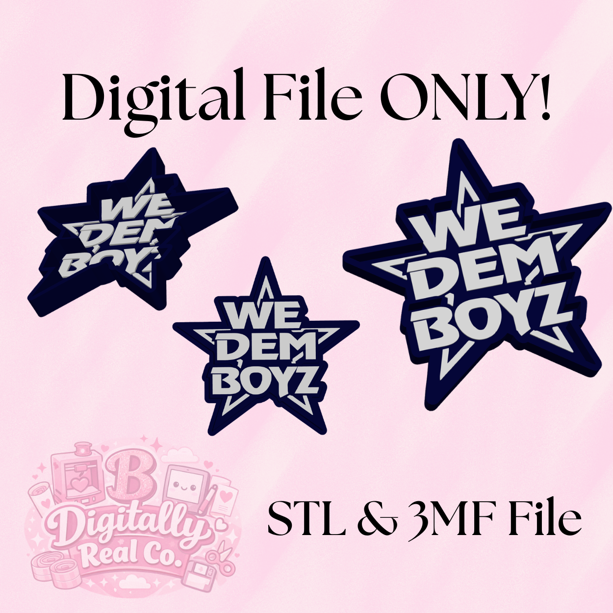 “We Dem Boyz” Trinket Tray STL & 3MF File | Football Fan Decor | Jewelry Dish | 3D Print File | Digital Download ONLY