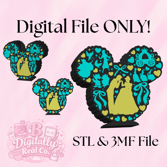Cinderella Mouse Pen Holder STL & 3MF | Princess Desk Organizer 3D Print File | Fairytale Decor | Digital Download