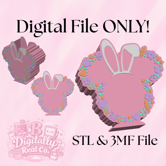 Easter Bunny Mouse Pen Holder STL | Cute Desk Organizer 3D Print File | Bunny Ear Pencil Holder | Digital Download