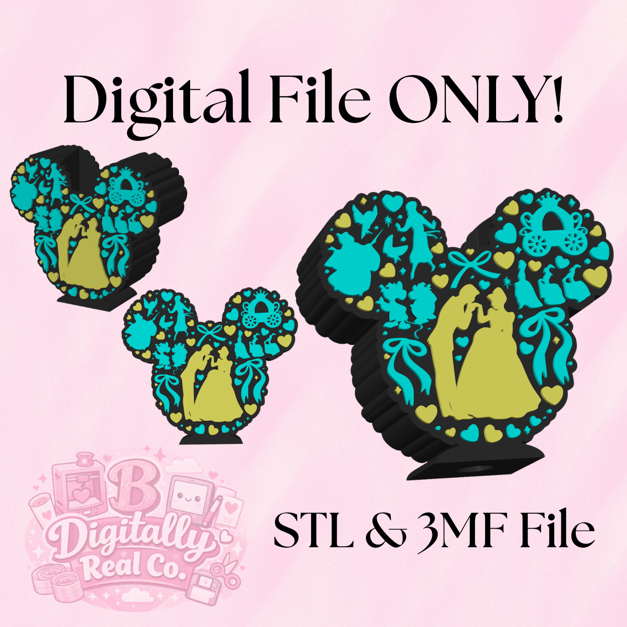 Cinderella Mouse Soap Holder STL & 3MF | Princess Bathroom Decor 3D Print File | Fairytale Soap Dish | Digital Download