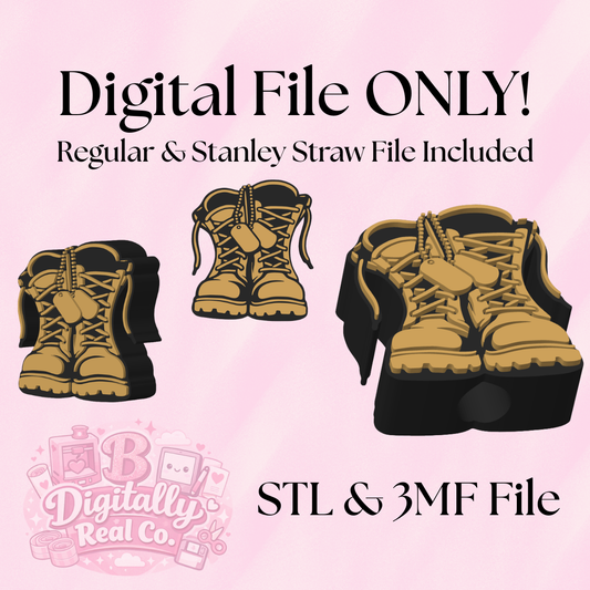 Military Boots Straw Topper – STL & 3MF Digital File | 8mm & 10mm | Stanley Topper | 3D Print File