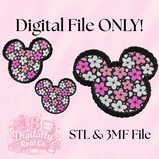 Cherry Blossom Mouse Trinket Tray STL & 3MF | Floral Jewelry Tray 3D Print File | Spring Catch All Dish | Digital Download