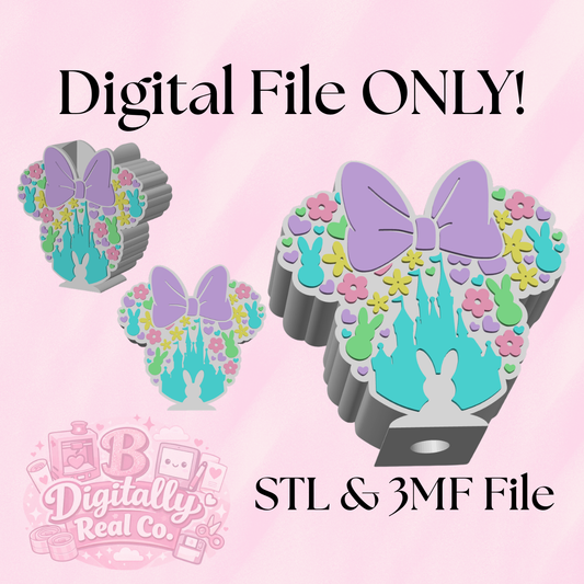 Easter Bunny Bow Mouse Soap Holder STL | Cute Spring Soap Dish 3D Print File | Bunny Floral Bathroom Decor | Digital Download