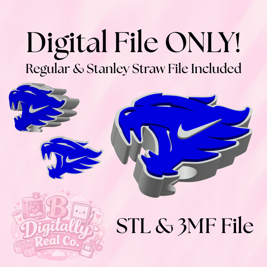 Kentucky Wildcats Straw Topper STL & 3MF | Stanley Tumbler Straw Topper | Wildcats Cup Charm | College Sports Tumbler Accessory | 3D Print File