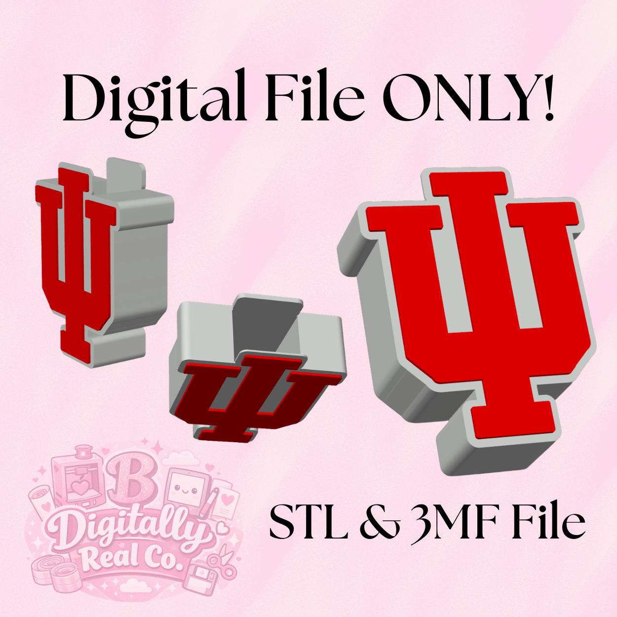 Indiana Hoosiers Pen Holder STL & 3MF | Hoosiers Desk Organizer | Indiana University Desk Decor | College Sports 3D Print File | Digital Download