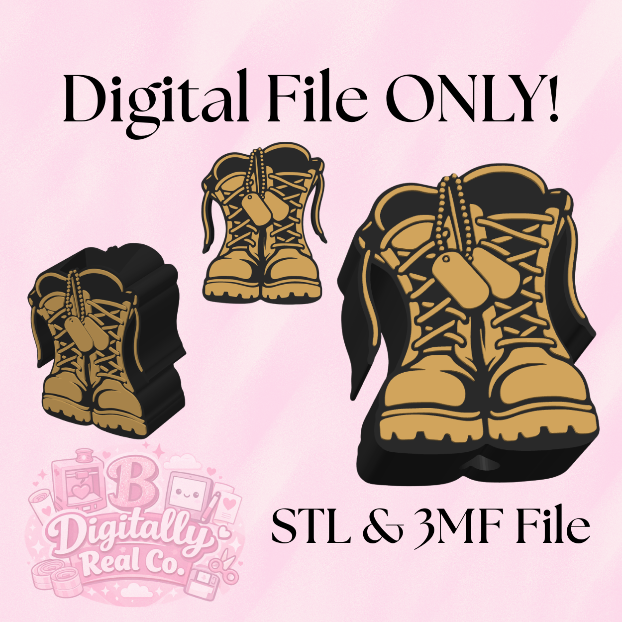 Military Boots Soap Holder – STL & 3MF Digital File | Bathroom Decor | 3D Print File | Veteran Gift