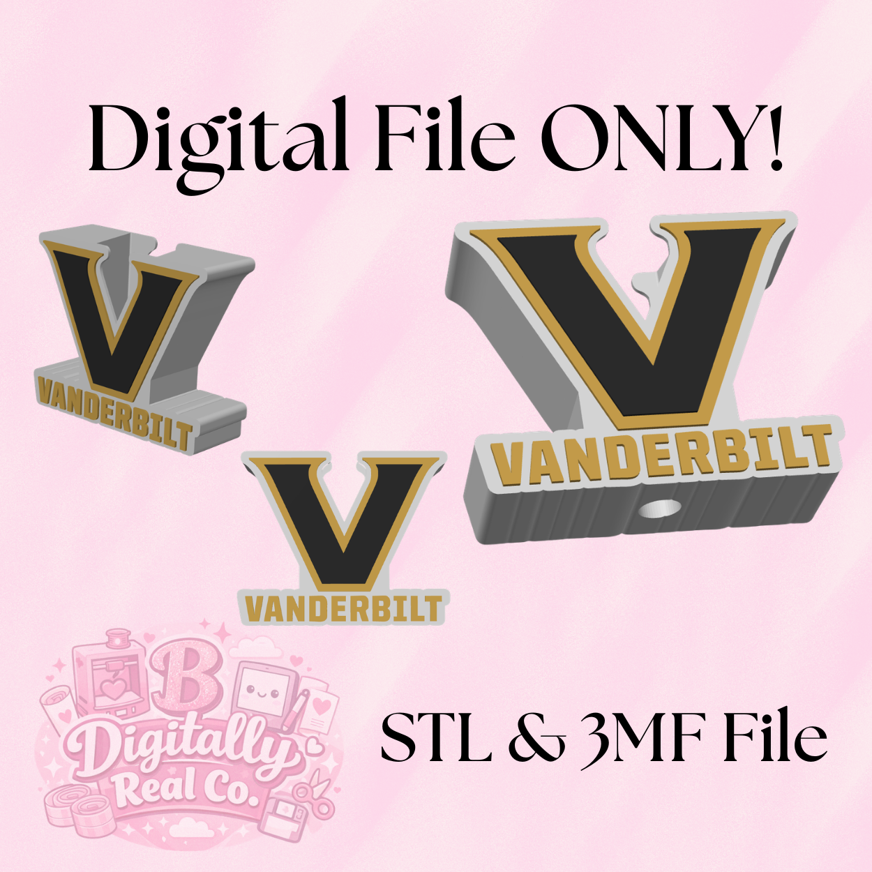 Vanderbilt Soap Holder STL & 3MF File | Bathroom Decor | College Fan Gift | 3D Print File | Digital Download ONLY