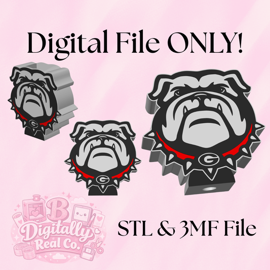 Georgia Bulldogs Soap Holder STL & 3MF | UGA Bathroom Decor 3D Print File | Bulldog Soap Dish | Digital Download