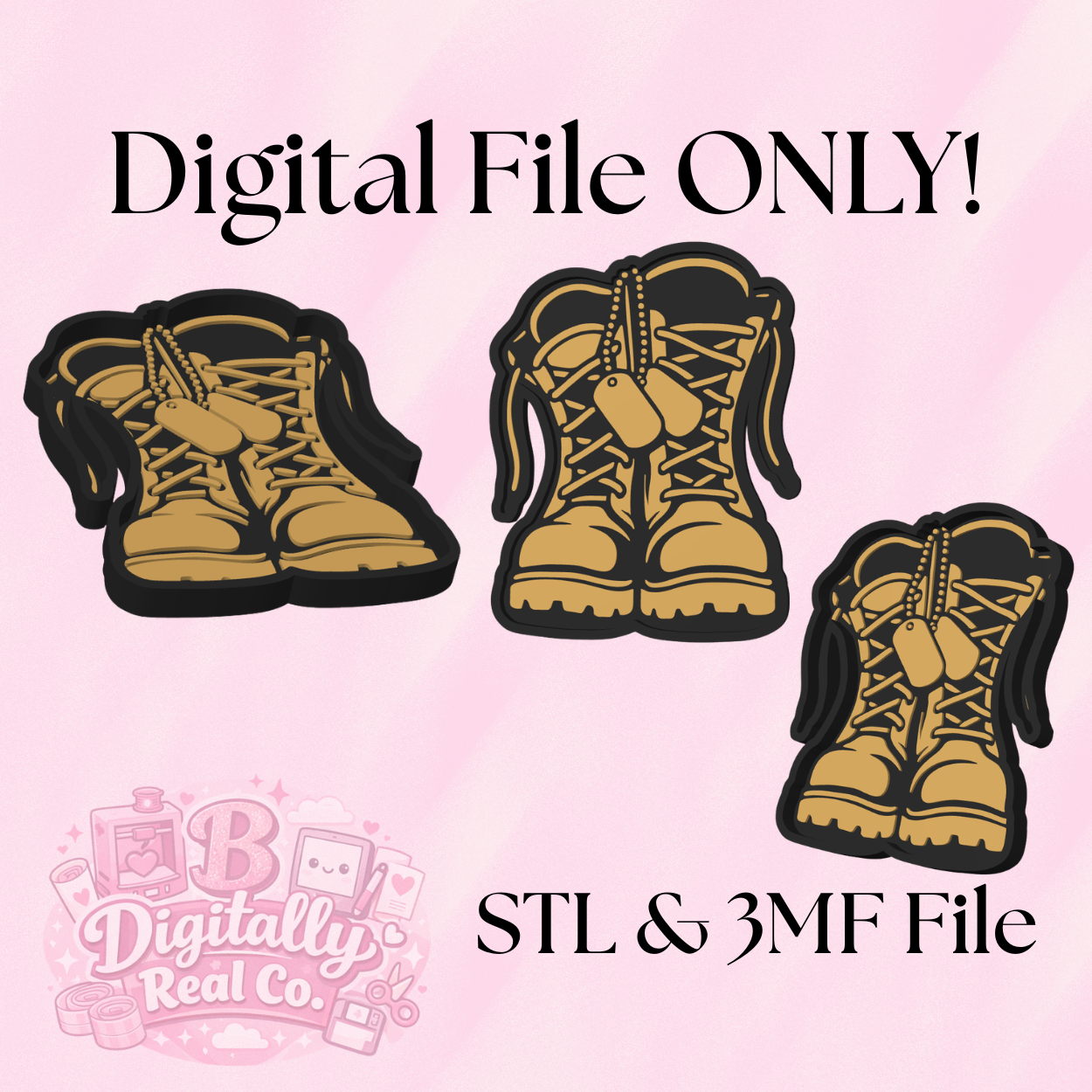 Military Boots Trinket Tray – STL & 3MF Digital File | Jewelry Tray | Catch All Tray | 3D Print File